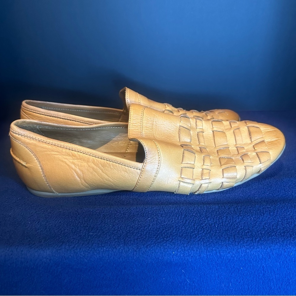 Bueno Woven Leather Loafers in Brown - Picture 3 of 6